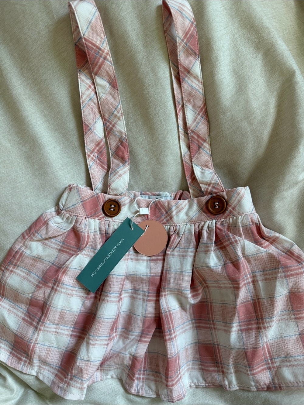 Bailey’s Blossoms Pink Plaid Suspender Skirt